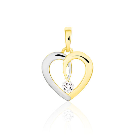 Herzanhänger Gold 333 Bicolor Solitär  - Schmuckanhänger Damen | OROVIVO