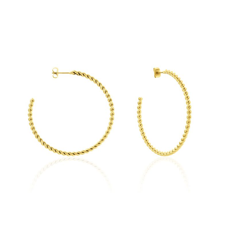 LALE 1 Damen Creolen Edelstahl vergoldet - Creolen Damen | OROVIVO