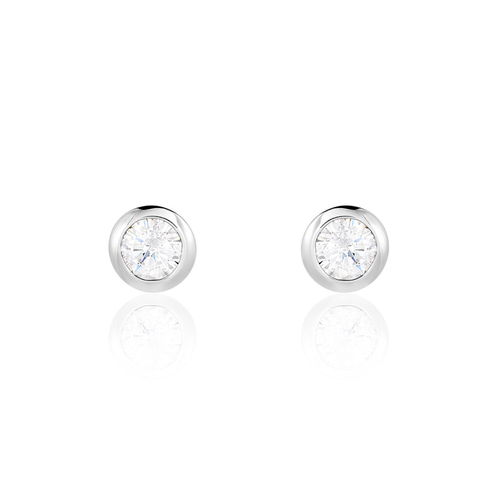 Damen Ohrstecker Silber 925 Zirkonia Weiß 1,89 ct, Ohrstecker mit Stein