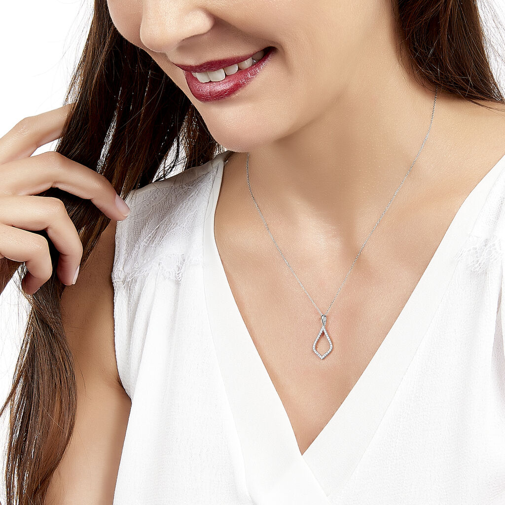 Collier Pola Or Blanc Diamant - Spannringe Damen | OROVIVO