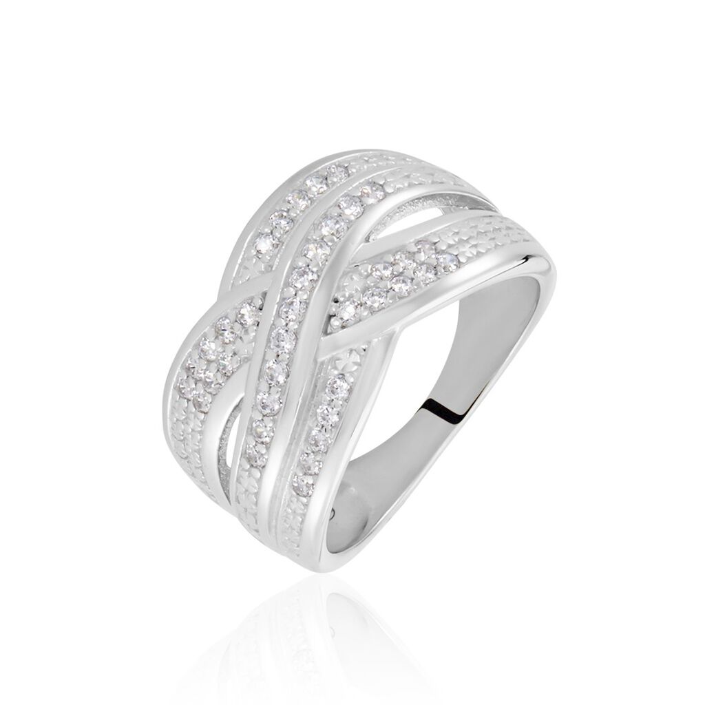 Damen Ring Silber 925 Zirkonia Wei&szlig; 0,3 ct