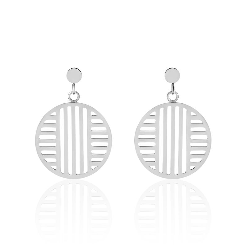 Boucles D'oreilles Pendantes Anna Acier Blanc - Spannringe Damen | OROVIVO