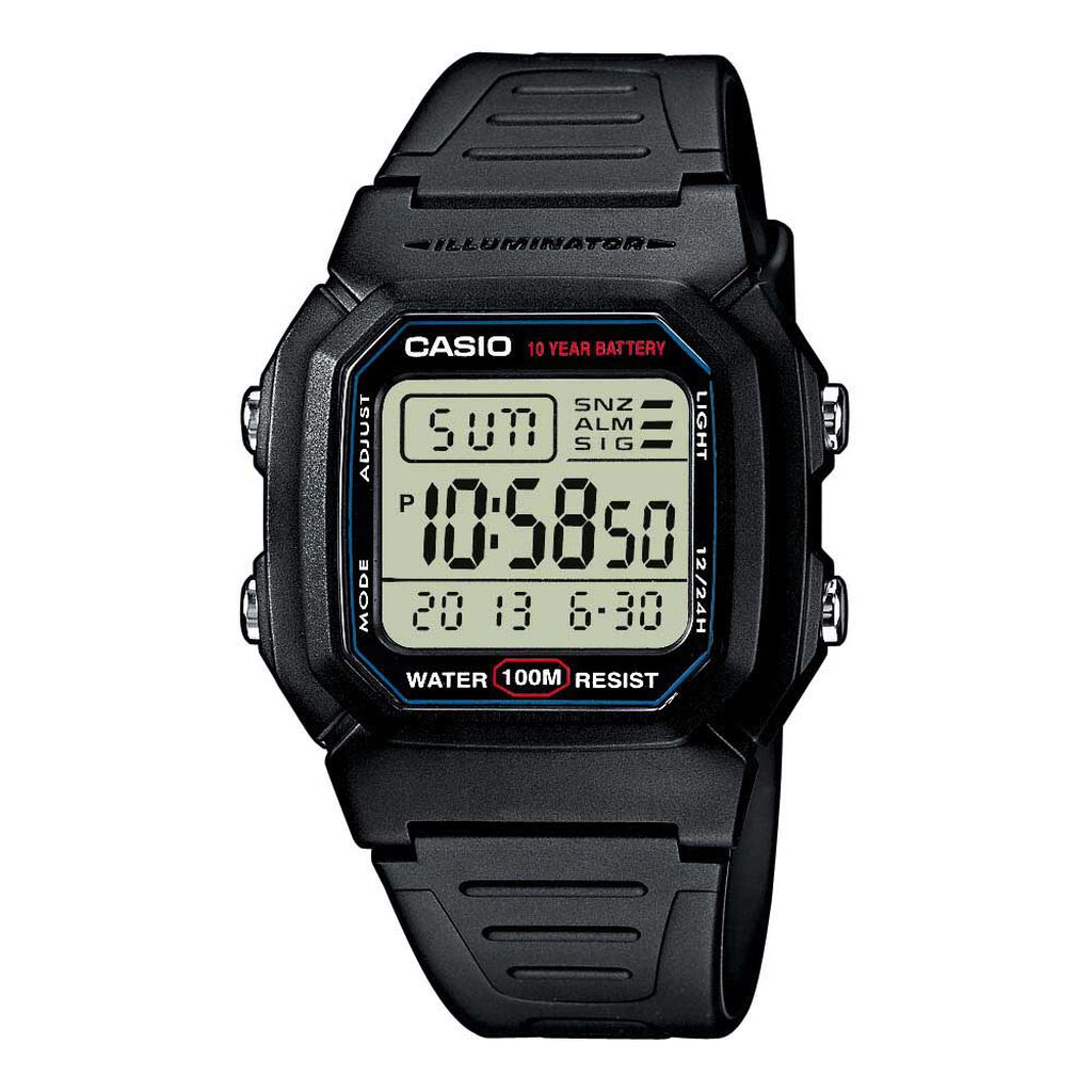 Casio Collection Herrenuhr W-800h-1aves Digital, Uhr ohne Stein