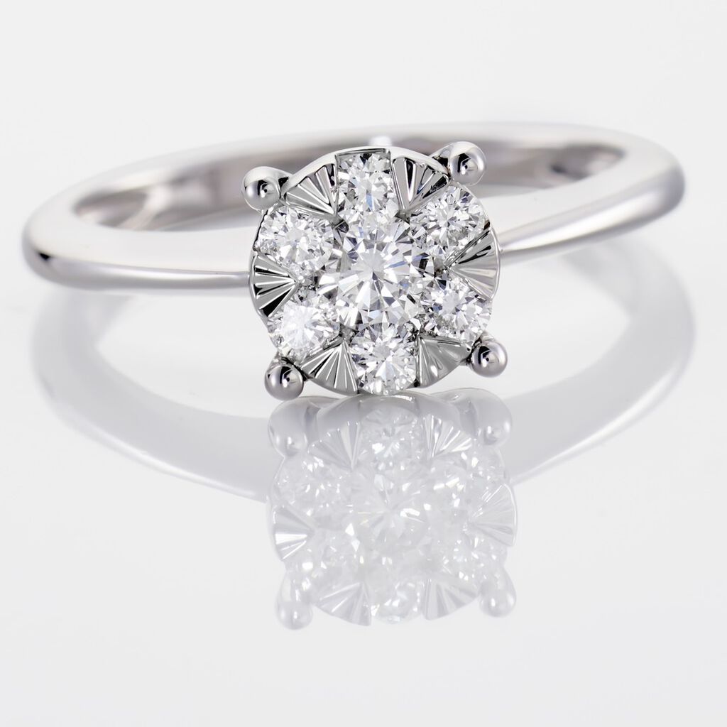 DREAM Damen Ring Wei&szlig;gold 375 (9 Karat) Diamant Wei&szlig; 0,21 ct