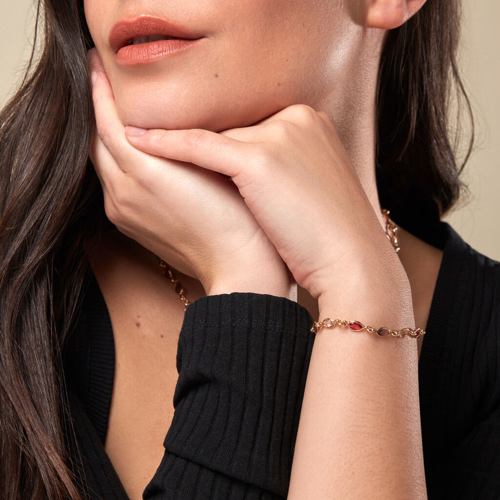 Damen Armband 18 Karat Vergoldet Multicolour Steine Rosa Ilvaae - Sommerschmuck Damen | OROVIVO