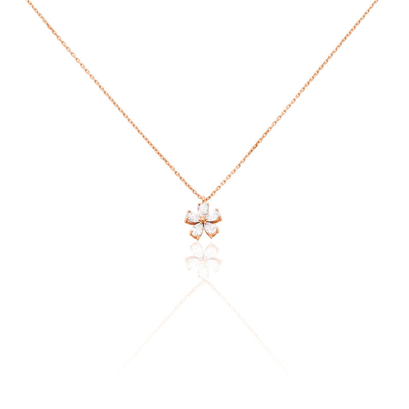 Collier Siriana Argent Rose Fleur Oxydes - Spannringe Damen | OROVIVO