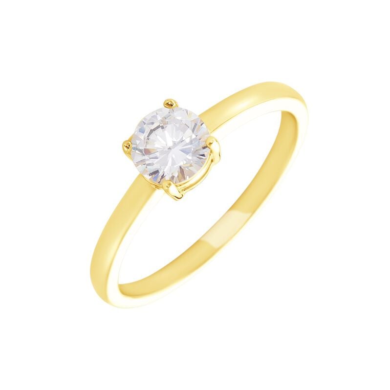RUMYANA Damen Ring Silber vergoldet 925 Zirkonia Weiß 1,35 ct B 2 mm - Verlobungsringe Damen | OROVIVO
