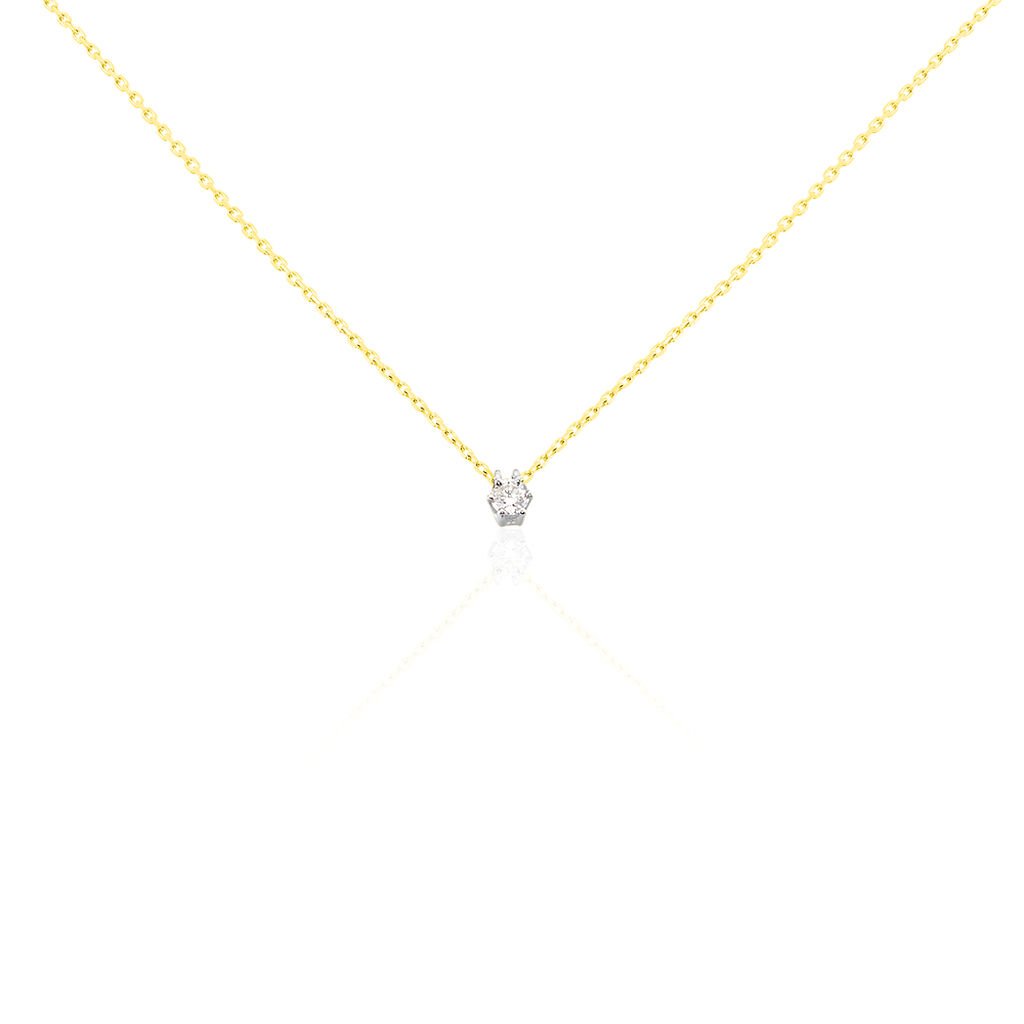 🦚 Damen Collier Gold 375 Diamant 0,1ct Rome, Collier mit Stein