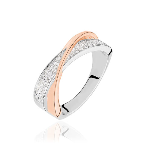 Damenring Gold 750 Bicolor Diamanten 0,31ct - Ringe mit Stein Damen | OROVIVO