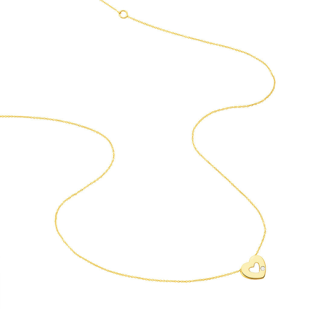 Damen Collier Gold 375 Diamant 0ct Herz Herz Fala - Halsketten Damen | OROVIVO