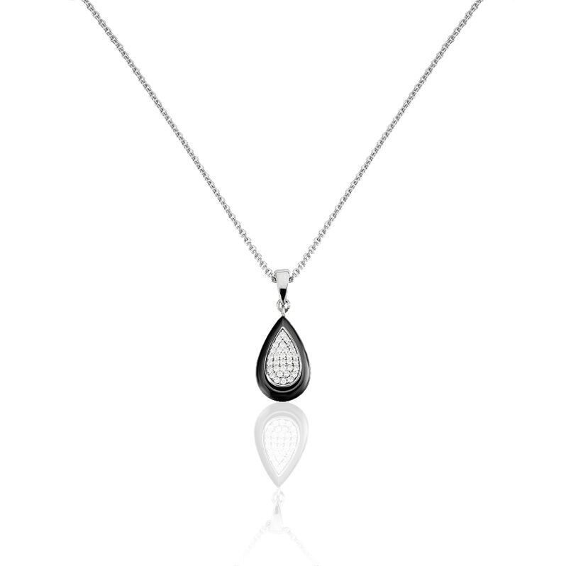 Collier Argent Blanc Céramique Et Oxyde De Zirconium - Spannringe Damen | OROVIVO