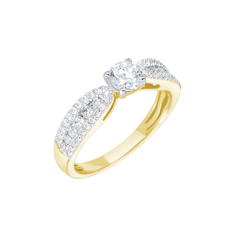 Bague Solitaire Stockholm Or Jaune Diamant Synthetique - Spannringe Damen | OROVIVO