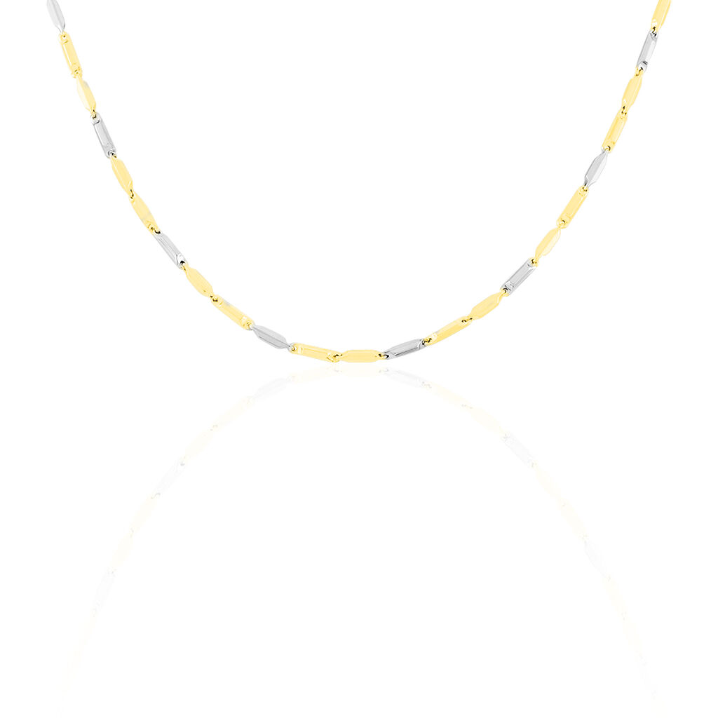 LISSA Damen Kette Gold Bicolor 375 (9 Karat) Rechteckig