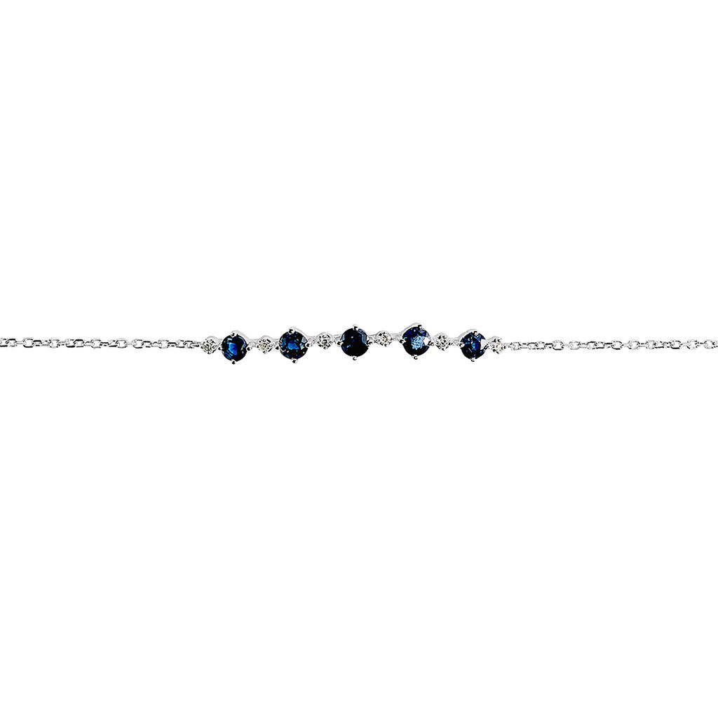 Bracelet Elenora Or Blanc Saphir Et Diamant - Spannringe Damen | OROVIVO