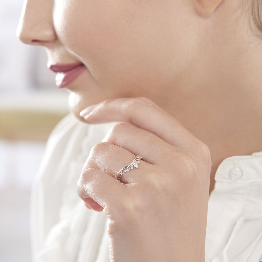 Bague Or Weiss Hallya Motif Couronne - Spannringe Damen | OROVIVO