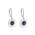ELOISE Damen Ohrringe Lang Silber 925 Synthetischer Stein Blau 1,85 ct Blume