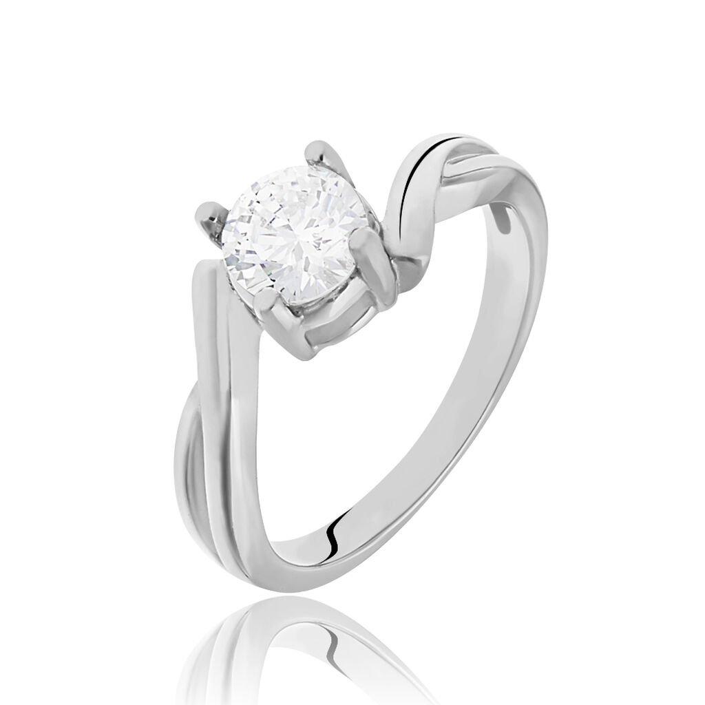 Damen Ring Silber 925 Zirkonia Wei&szlig; 1 ct