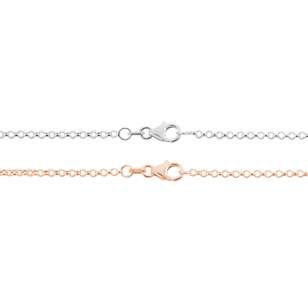 REAH Damen Collier Silber Bicolor 925 Zirkonia Wei&szlig; Arabeske