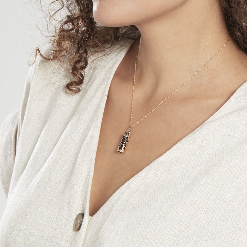 Pendentif Kauai Plaqué Or Jaune Pierre De Synthese - Spannringe Damen | OROVIVO