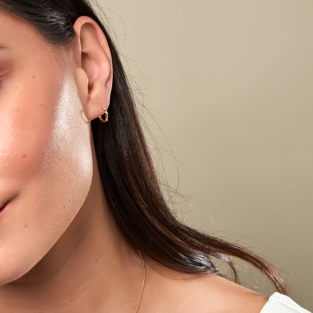 Damen Creolen Gold 375 Rund Weiß Vada - Sommerschmuck Damen | OROVIVO
