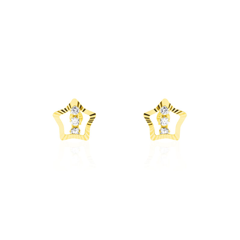 Boucles D'oreilles Puces Elais Etoile 5 Or Jaune Oxyde - Spannringe Damen | OROVIVO