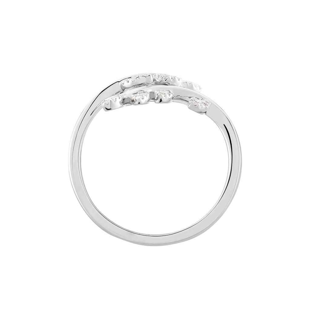 Bague Or Weiss Abbey Feuille Diamants - Spannringe Damen | OROVIVO