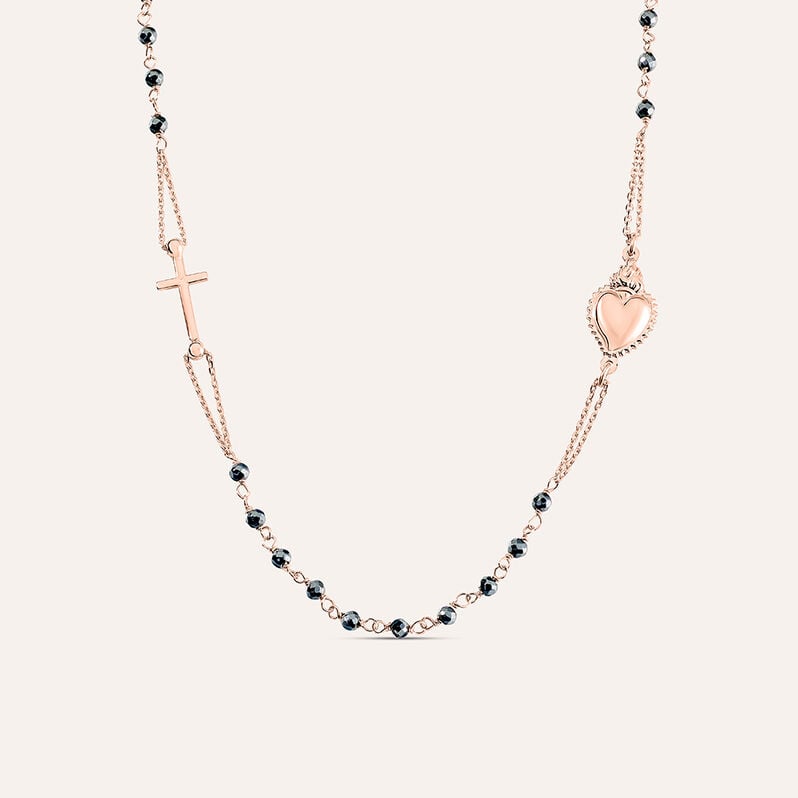 Collana Rosario Silver Soul Argento Rosa Cristallo - Spannringe Damen | OROVIVO