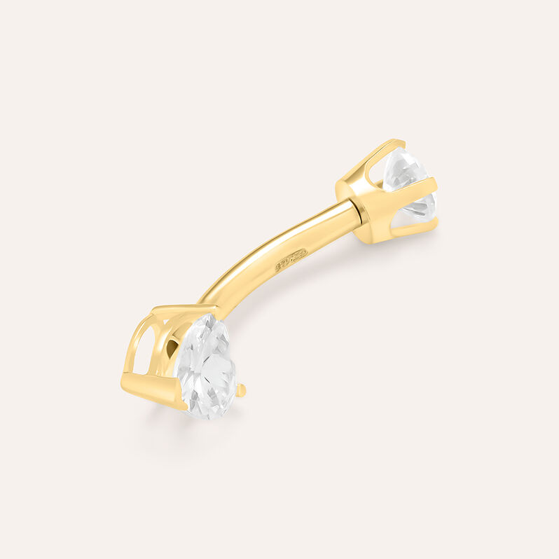 Piercing Ombelico Punto Luce Bon Ton Oro Giallo Cubic Zirconia - Spannringe Damen | OROVIVO