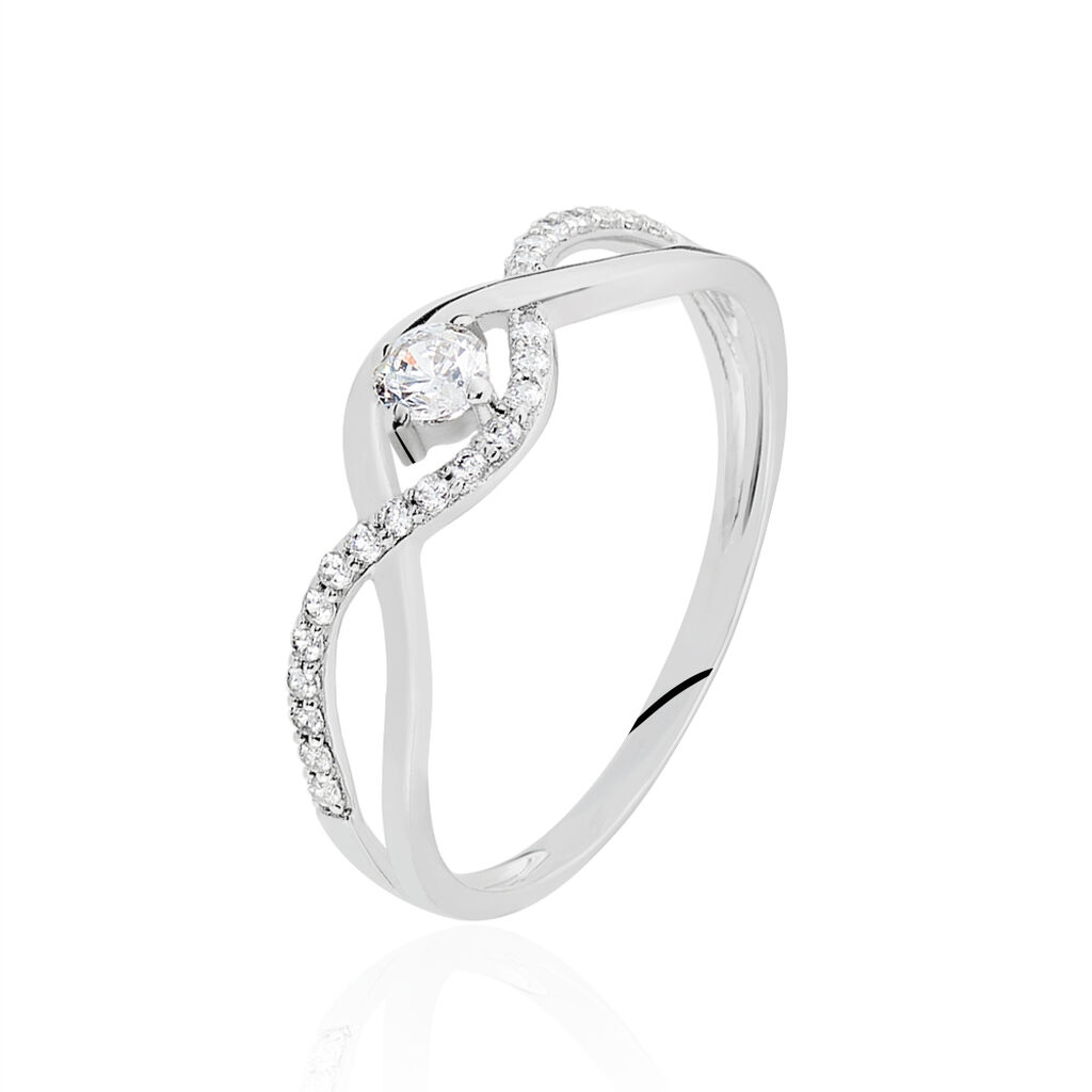 Bague Or Weiss  Et Oxydes - Spannringe Damen | OROVIVO