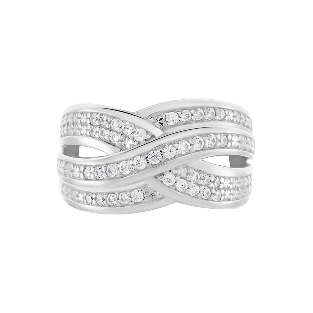 Damen Ring Silber 925 Zirkonia Wei&szlig; 0,3 ct
