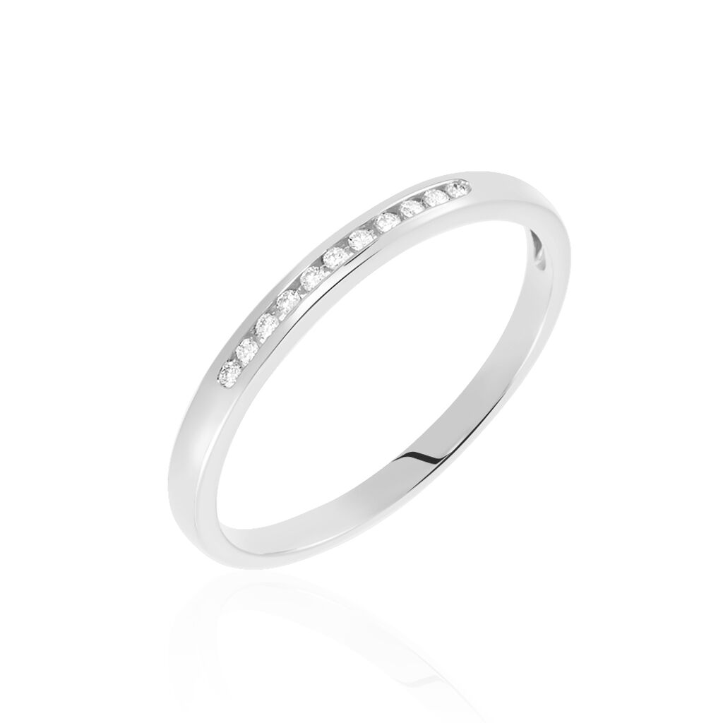 Damen Ring Weißgold 750 Diamant 0,06ct Memo Jata  - Eheringe mit Stein Damen | OROVIVO