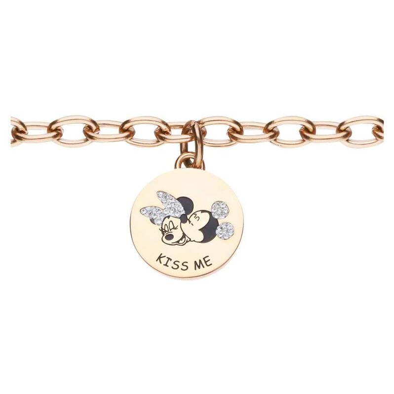 Bracciale Lady Message Acciaio Rosato Disney e Cristalli - Spannringe Damen | OROVIVO