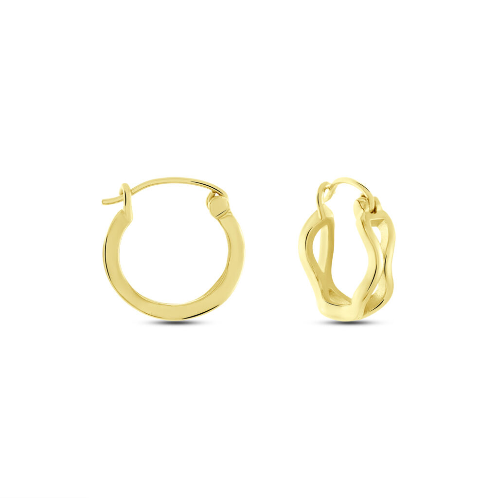 SEMIRA Damen Creolen Messing Gelb