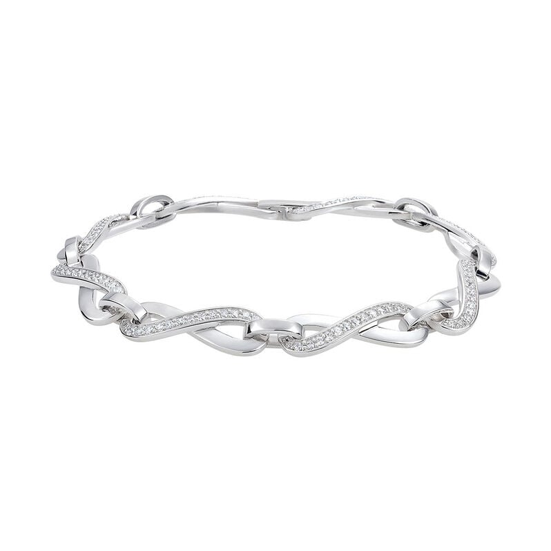 INFINITY 1 Damen Armband Silber 925 Zirkonia Wei&szlig; Unendlichkeit - Armb&auml;nder Damen | OROVIVO