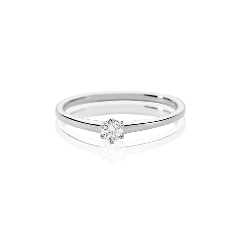 MONOPOLI Damen Ring Wei&szlig;gold 585 (14 Karat) Diamant Wei&szlig; 0,11 ct - Verlobungsringe Damen | OROVIVO