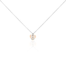 Damen Halskette Silber 925 Bicolor Buchstabe B - Herzketten  | OROVIVO