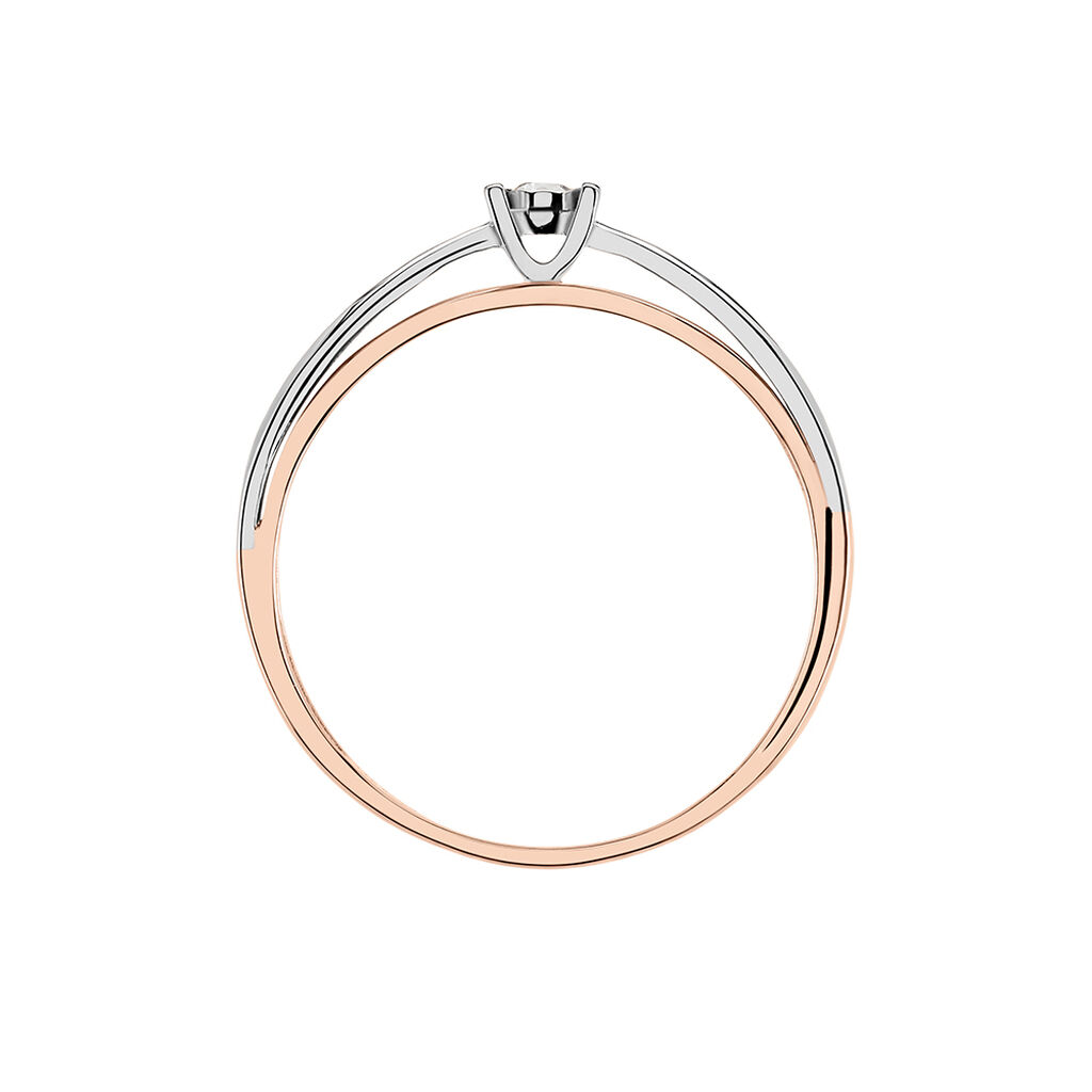 MICHAELA OV Damen Ring Gold Bicolor 375 (9 Karat) Diamant Wei&szlig; 0,04 ct