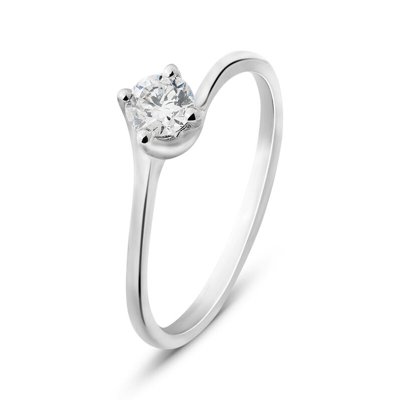 Anello Solitario Firmamenti Oro Bianco Diamante - Spannringe Damen | OROVIVO