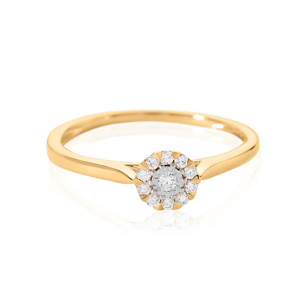 ALLYSON Damen Ring Gold 585 (14 Karat) Diamant Weiß 0,020 ct Kreis, Ring mit Stein