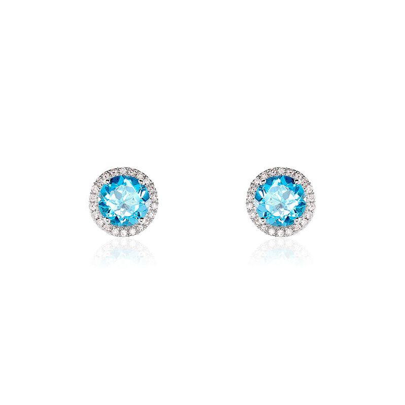Damen Ohrstecker Weißgold 585 Topas Blau 1,17ct Feli  - Ohrstecker Damen | OROVIVO