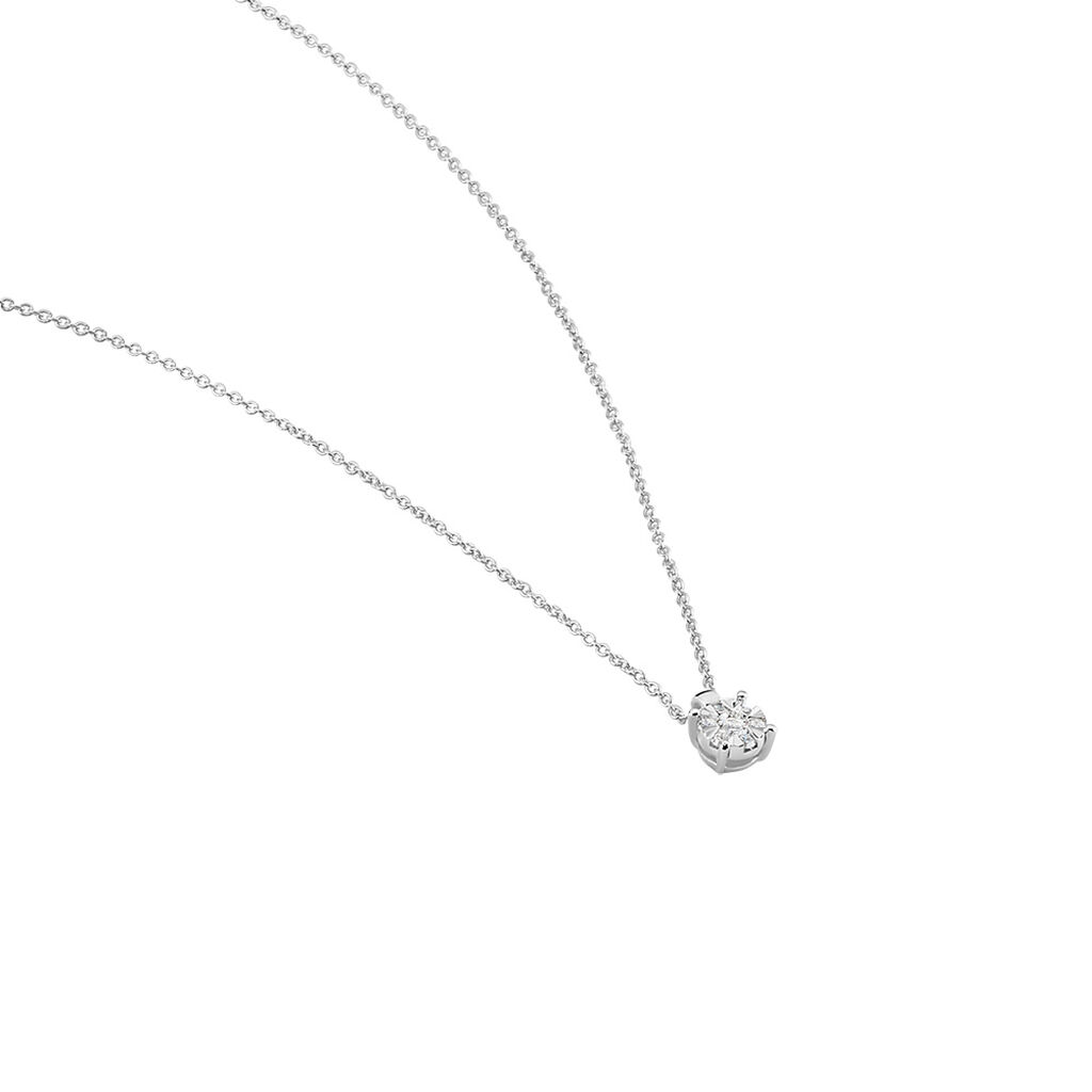 Damen Collier Weißgold 750 Diamant 0,07ct Kreis Petali - Halsketten Damen | OROVIVO