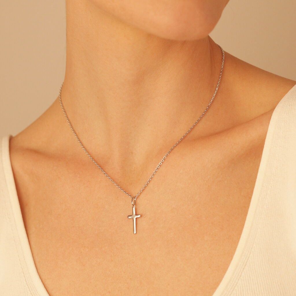 Kreuz Anhänger Silber 925 rhodiniert Barbara - Schmuckanhänger Unisex | OROVIVO