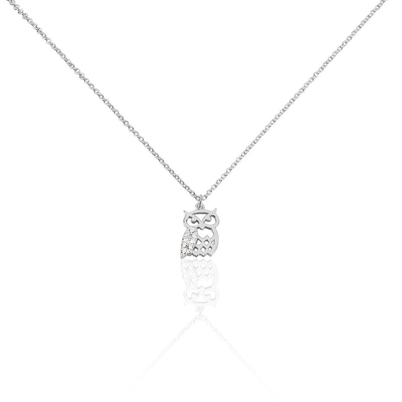 Collana Gufo in argento rodiato e zirconi - Spannringe Damen | OROVIVO