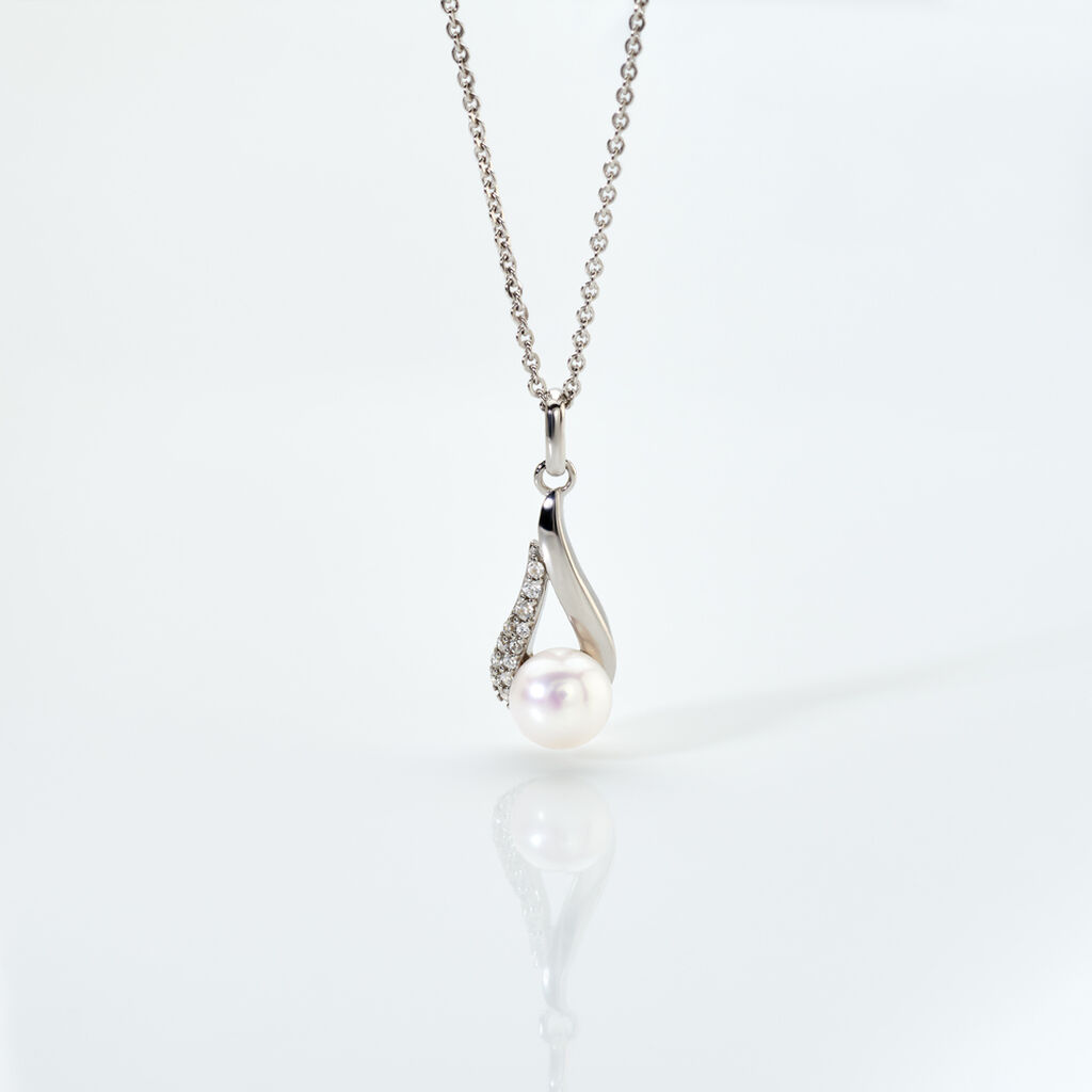 TENY Damen Collier Silber Silber 925 Zuchtperle Perlmutt