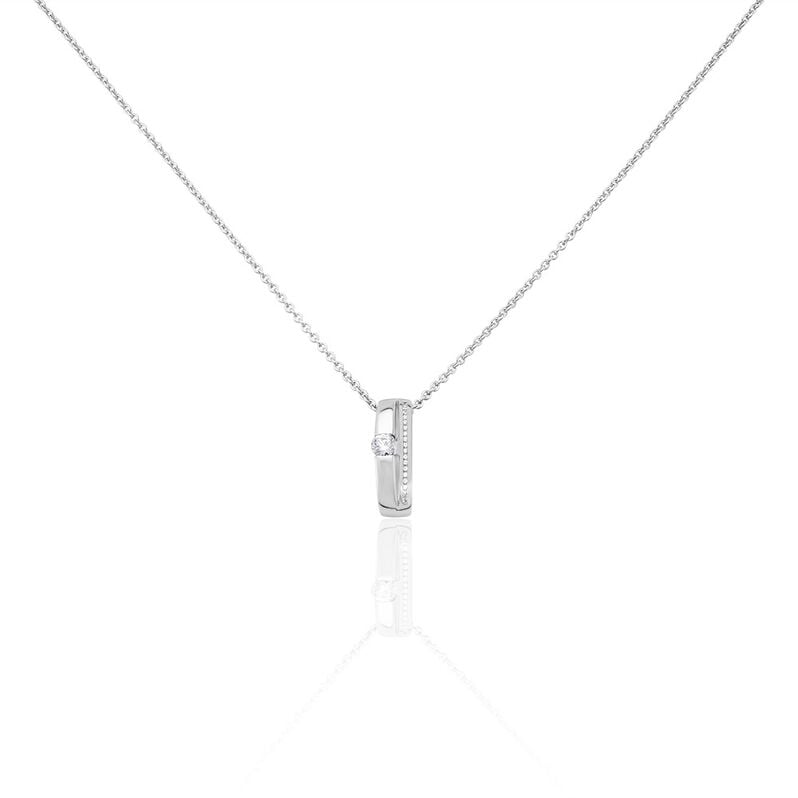 ELLEANA Damen Collier Silber 925 Zirkonia Wei&szlig; Oval B 5,3 mm - Halsketten Damen | OROVIVO