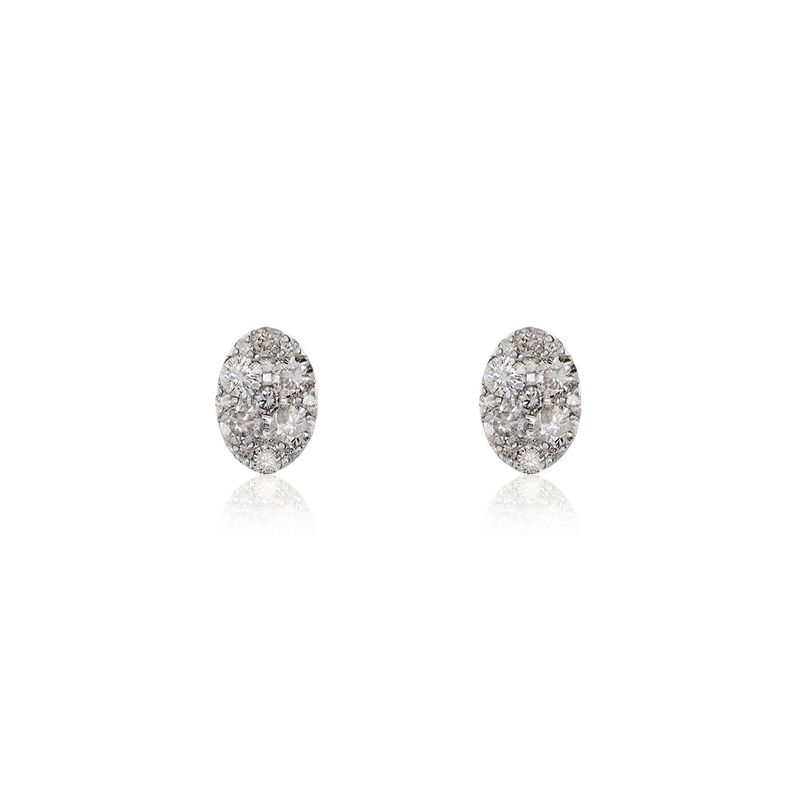 Damen Ohrstecker Gold 375 Strass rhodiniert - Ohrstecker Damen | OROVIVO