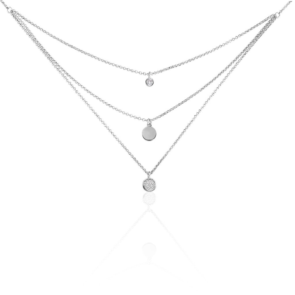 Damen Collier Silber Silber 925 Zirkonia Kreis Kreis 1,00mm - Halsketten Damen | OROVIVO