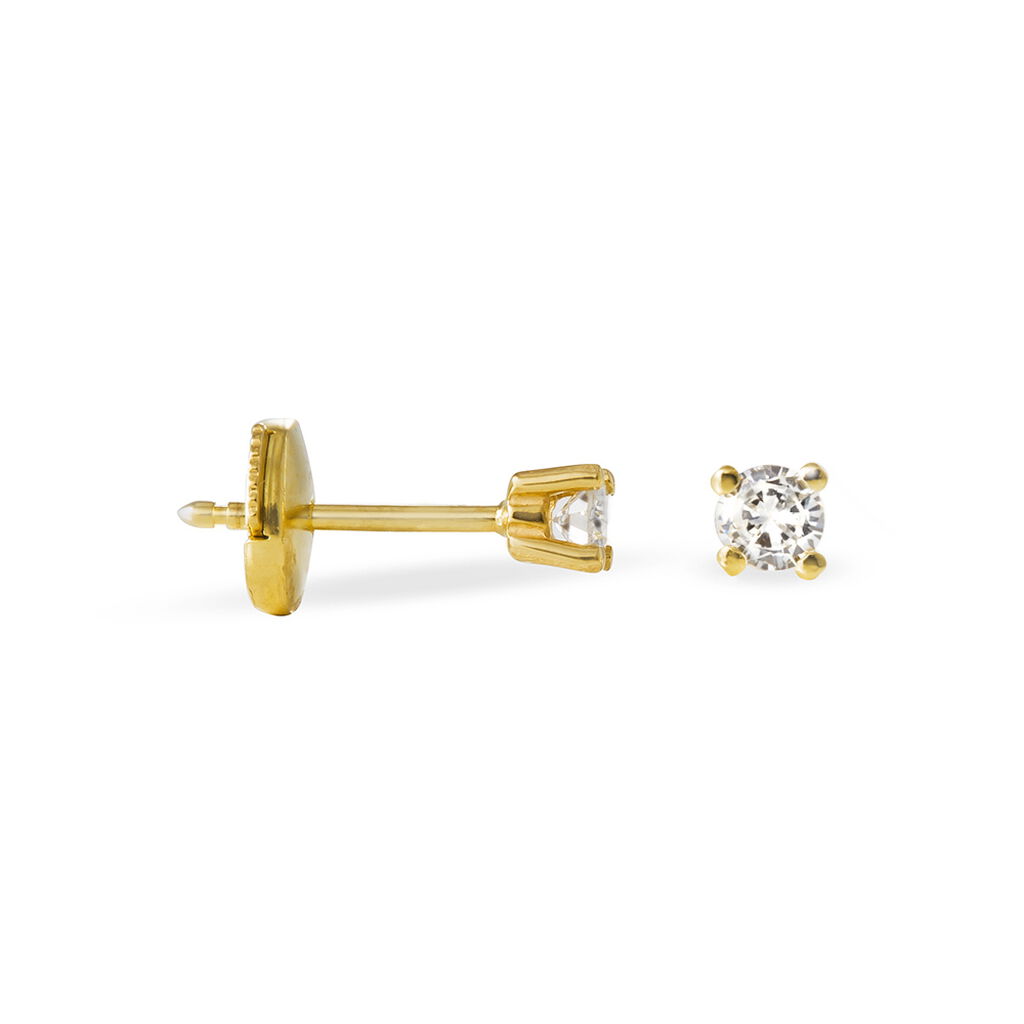 Boucles D'oreilles Puces Clavie Or Jaune Diamant - Spannringe Damen | OROVIVO