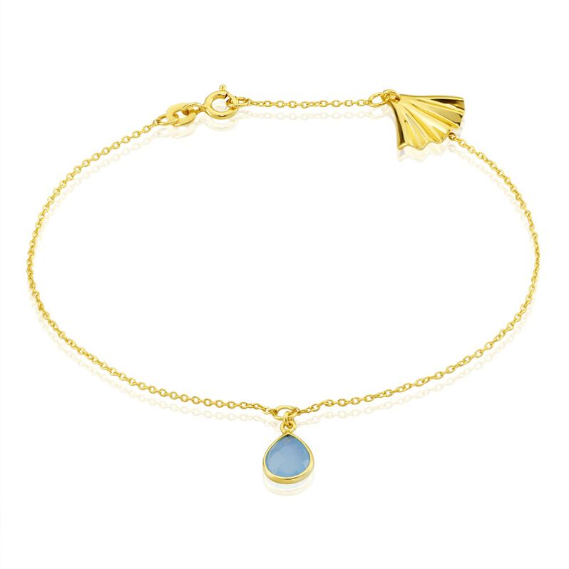 SINAYA Damen Armkette Silber vergoldet 925 Chalzedon Blau 1,25 ct - Armketten Damen | OROVIVO