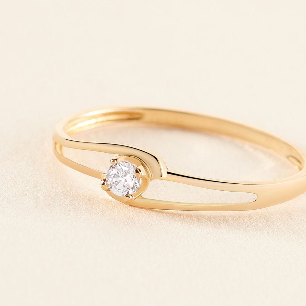Bague Or Et Oxyde - Spannringe Damen | OROVIVO